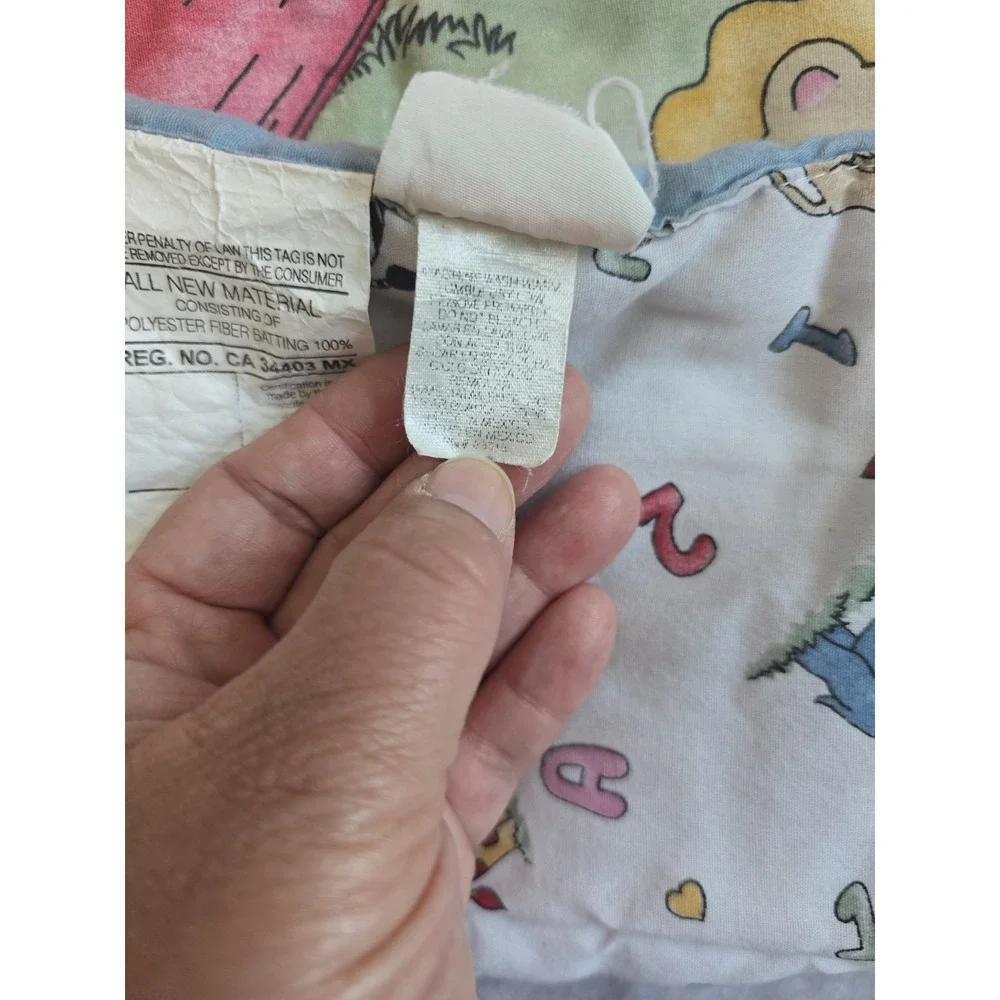 VTG Noah's Ark Baby Crib Comforter Blanket Fisher Price Cotton Nursery Unisex